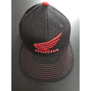 Honda Motosport Honda Racing Flat Brim Hat Flex Fit Black S-M Factory Effex
